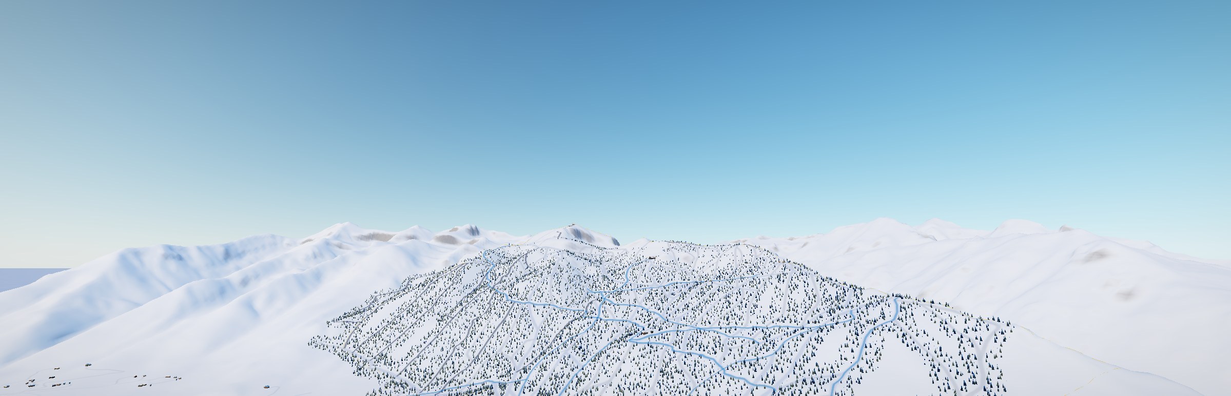 The Tetons above Jackson Hole in mid-morning light, drawn from the measured terrain