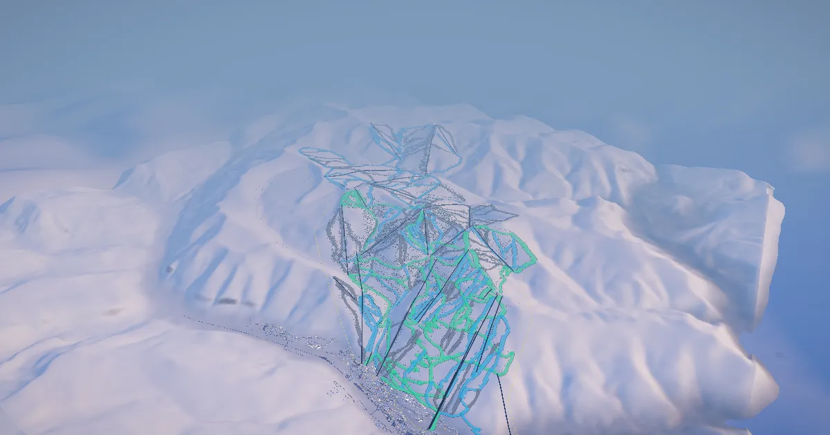 Vail in 3D, drawn from its measured ground with its surveyed runs and lifts